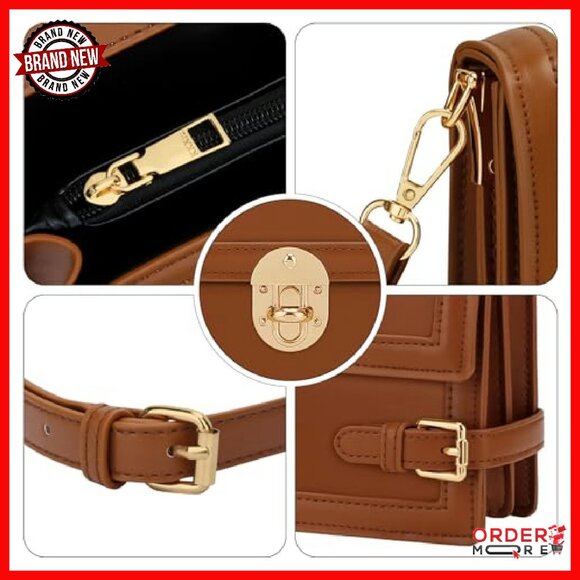 Woven PU Leather Crossbody Bag with Adjustable Strap & Clutch Option - Picture 6 of 7